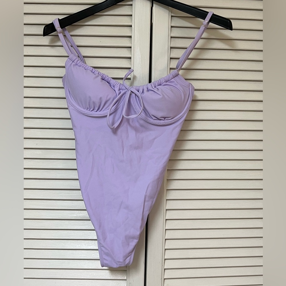 Wild Fable Women's High Leg Extra Cheeky Purple One Piece Swimsuit - Small - NWT